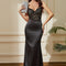 Lace High Waist Long Dress Deep V Strap Fishtail Gown