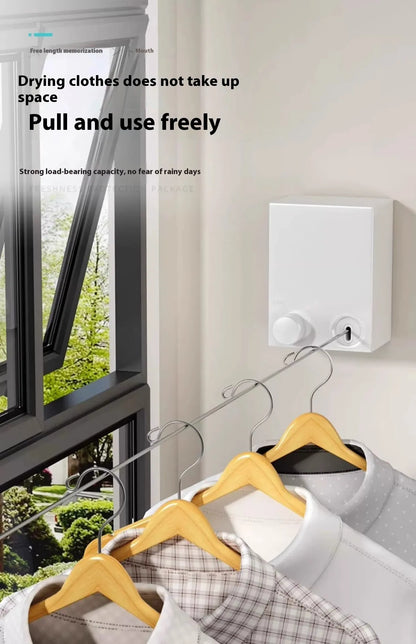 Punch-Free Wall-Mounted Clothesline