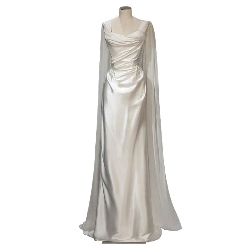 Satin Light Wedding Dress French White