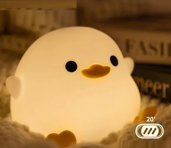 Doudou Duck Silicone Alarm Lamp Ambience Light Bedroom Bedside Lamp USB Charging with Sleeping Night Light