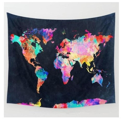 Net red bed head world map Nordic wind photo decoration cloth room dormitory hang cloth