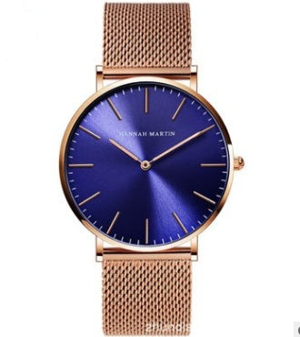 Japan Quartz Movement High Quality 36mm hannah Martin Women Stainless Steel Mesh Rose Gold Waterproof Ladies Watch