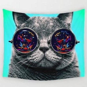 Cute Cat Tapestry Living Room House Decoration Tapestry Wall Hanging Room Decor Aesthetic