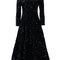 Women's Round Neck Long Sleeve Pure Color Sequins Mid-length Formal Dress