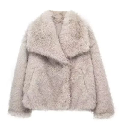 Winter Plush Lapel Coat