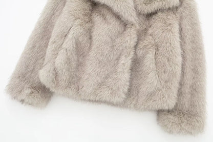 Winter Plush Lapel Coat