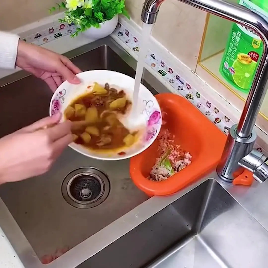 Household Sink Hanging Fruit and Vegetable Filter Water Drain Basket - Kitchen Dry and Wet Separation Swan Drain Basket