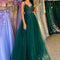 Dark Green Banquet Host Evening Dress