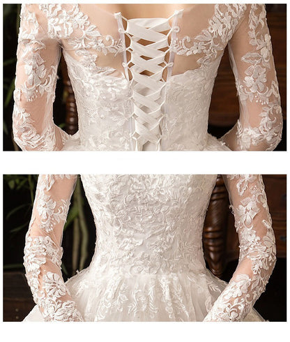 Primary Wedding Dress Long Sleeve French Style