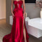 Tube Top Slit Red Extra Long Evening Dress