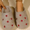 Non-slip Heart Design Fluffy Slippers