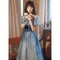 Gradient Blue Evening Elegant Socialite Ceremony Performance Banquet Dress