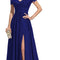 Women's Off-shoulder Shoulder-baring Long Prom Dress Slit Lace