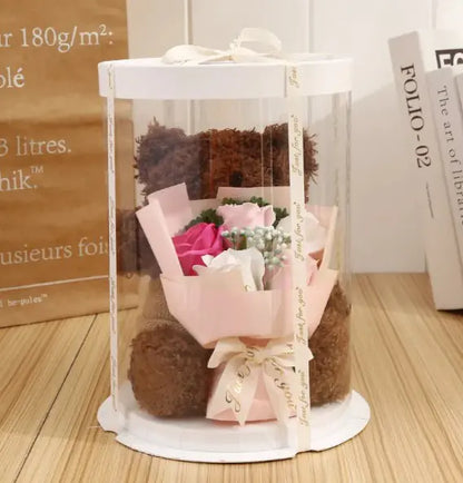 Bear w/Flower Gift Box