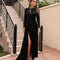 Women's Korean Velvet High Neck Sexy Evening Dress