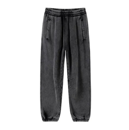 High Street American Retro Washed Distressed Casual Sweatpants