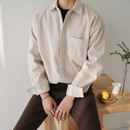 Corduroy Long-sleeved Shirt Men's Casual Coat