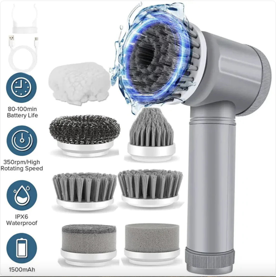 Rechargeable Cordless Electric Spin Scrubber