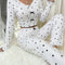 Heart V-Neck Long Sleeve Two-Piece Set