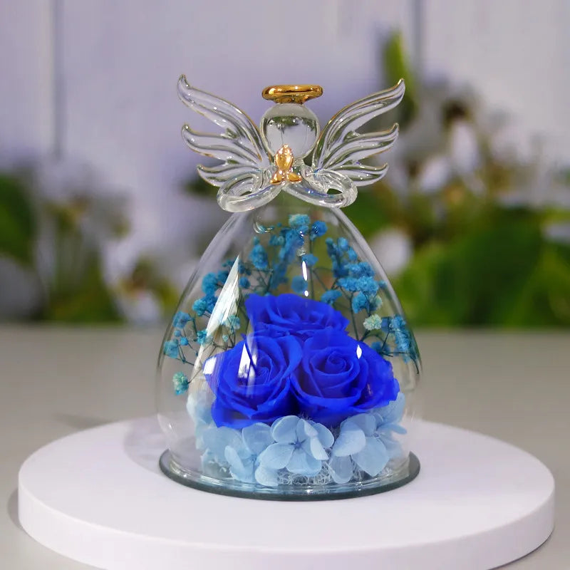 Eternal Rose Gift Box – Angel Glass Cover Decor