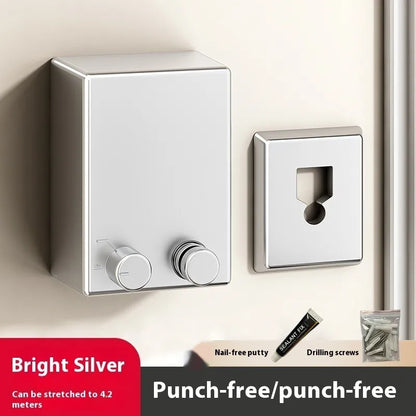 Punch-Free Wall-Mounted Clothesline