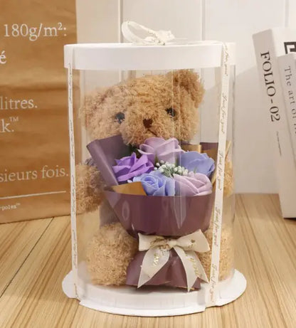 Bear w/Flower Gift Box