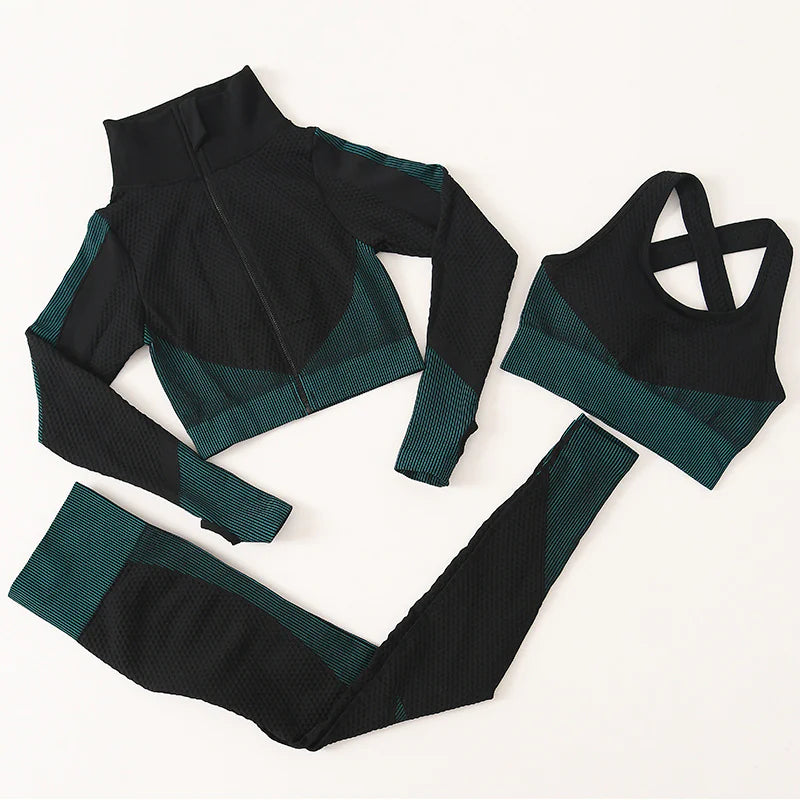 High-Waist 3-Piece Yoga Set