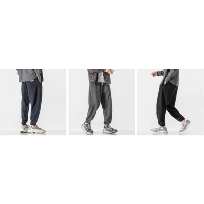 Men's Loose Drawstring Knit Basketball Guard Pants