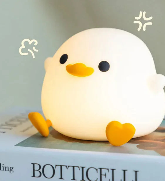 Doudou Duck Silicone Alarm Lamp Ambience Light Bedroom Bedside Lamp USB Charging with Sleeping Night Light