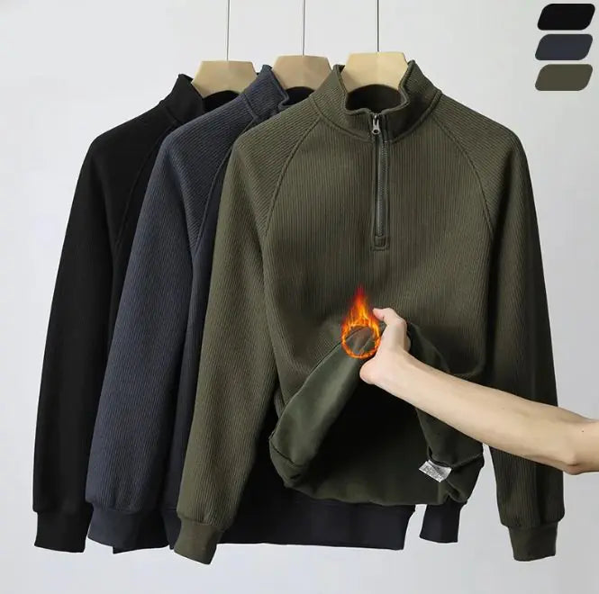 Fashion Stand-collar Fleece Long Sleeve Sweatshirt Winter Warm