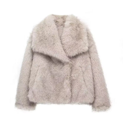 Winter Plush Lapel Coat