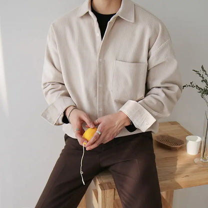 Corduroy Long-sleeved Shirt Men's Casual Coat