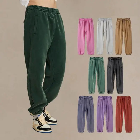 High Street American Retro Washed Distressed Casual Sweatpants