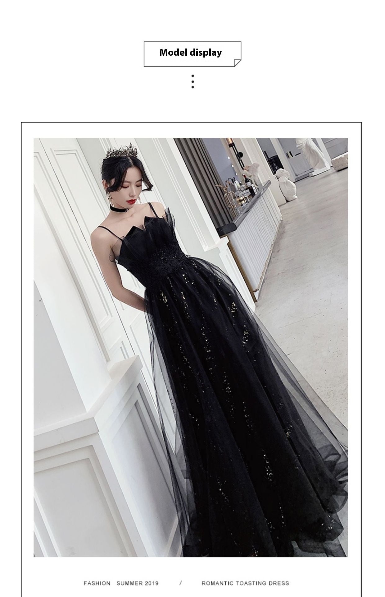 Black Evening Dress Temperamental Minority High-end