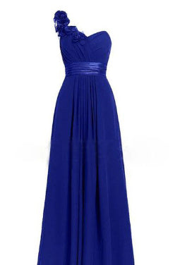 Women's Multi Colored Slanted Neck Sleeveless Strapless Long Dress