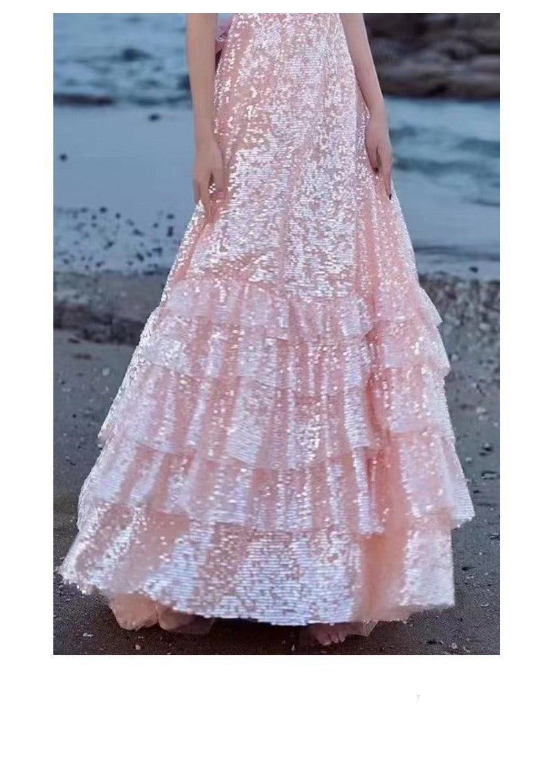 Pink Evening Dress For High End Luxury Women