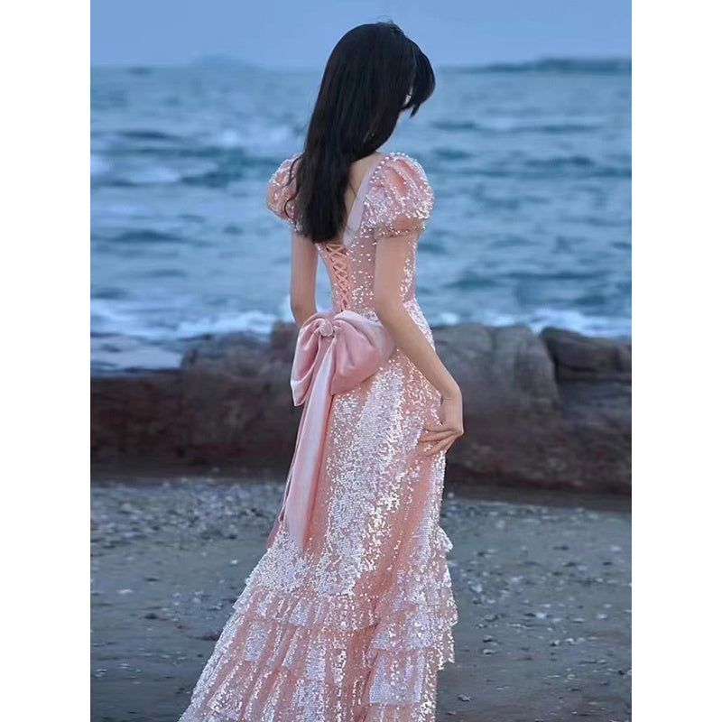 Pink Evening Dress For High End Luxury Women