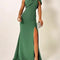 Green Bow Tube Top Evening Dress