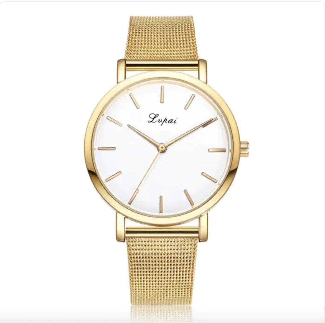 Women's Quartz Watch with Silver & Gold Mesh Band