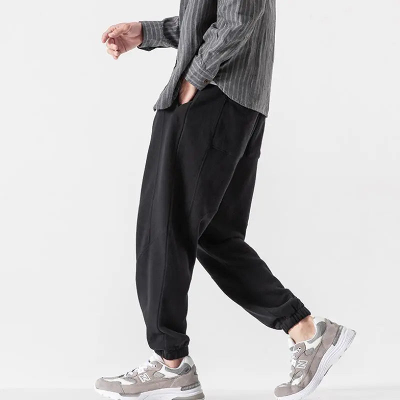 Men's Loose Drawstring Knit Basketball Guard Pants