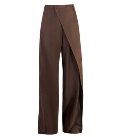 Irregular Stitch Straight-Leg Trousers