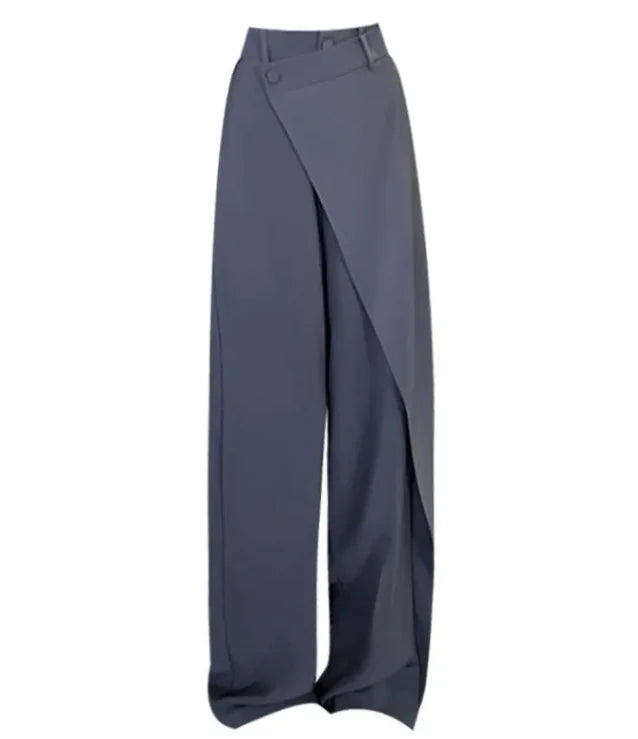 Irregular Stitch Straight-Leg Trousers