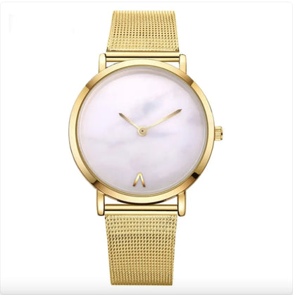 Women's Quartz Watch with Silver & Gold Mesh Band