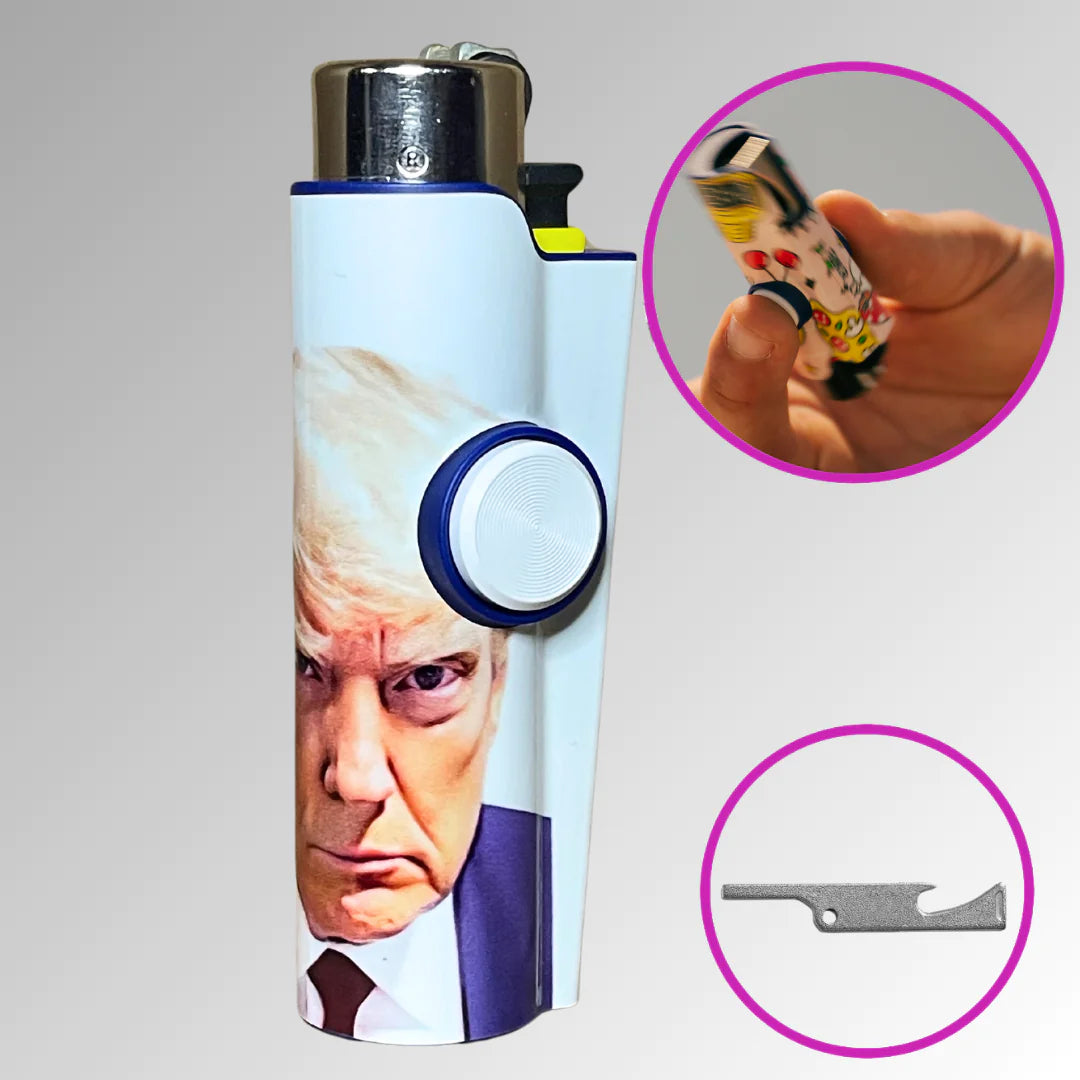 FLKR LYTR® Fidget Spinner Lighter Case Limited Edition "Trump Mug Shot" for Clipper Lighter® Case - $11.99