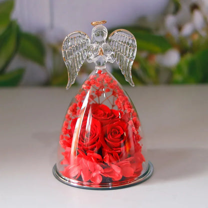 Eternal Rose Gift Box – Angel Glass Cover Decor