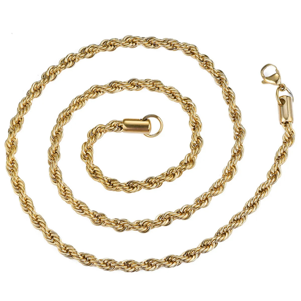 European Hip Hop Stainless Steel Twist 4mm Chain